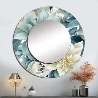 Designart "Zen Grey And White Flower Elegance" Botanical Living Room ...